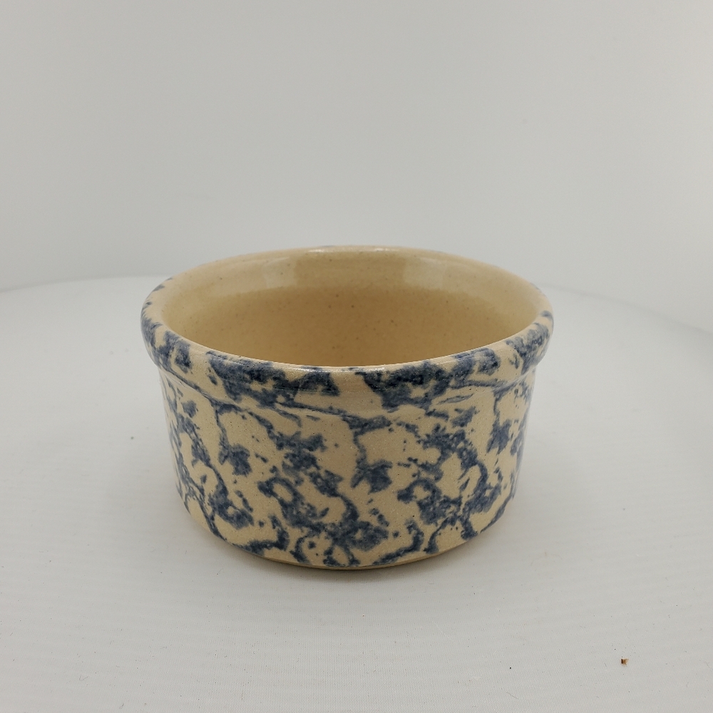 Roseville Blue Spatterware Custard Cup